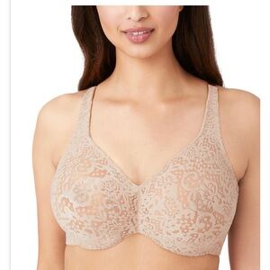 Wacoal Women's Halo Lace Full Coverage Underwire Bra, Toast, 40C new no tag